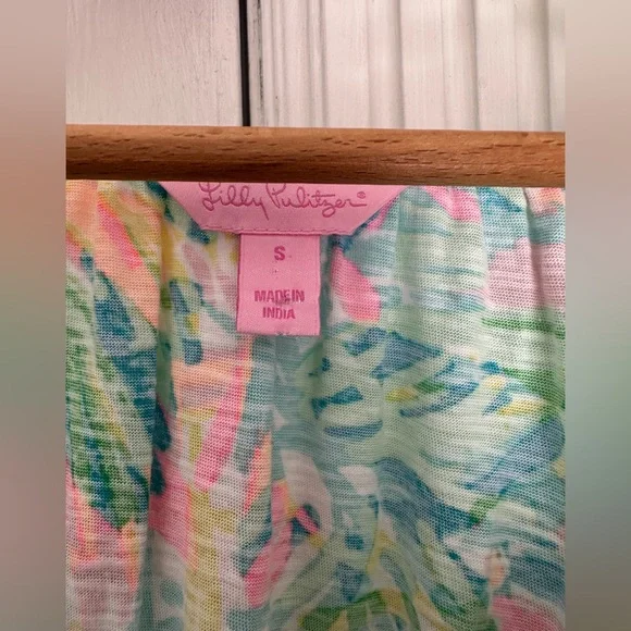 EUC Lilly Pulitzer Linzy Top In Multi Sea Salt And Sun Sz Small with Tassels - Picture 5 of 9
